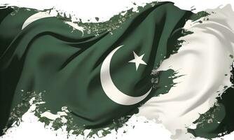 foto bandera de Pakistán contento independencia día