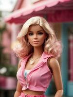 Barbie linda muñeca en verano de moda atuendo foto
