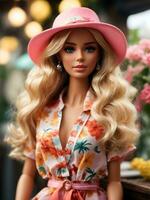 Barbie linda muñeca en verano de moda atuendo foto