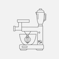 Stand mixer line icon. Kitchen equipment for preparing food, mixing ingredients, cooking dishes. Vector