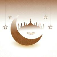 Religious ramadan kareem islamic golden background design vector