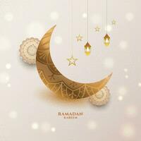 Islamic ramadan kareem arabic islamic style golden background design vector