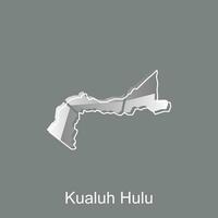 mapa ciudad de kualuh hulu vector diseño. abstracto, diseños concepto, logo diseño modelo