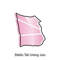 Map City of Sitellu Tali Urang Julu Vector Design. Abstract, designs concept, logo design template