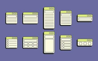 Collection of UI Window Frame Notes vector