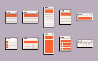 Collection of UI Window Frame Notes vector