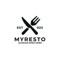 Ilustración de vector de diseño de logotipo de restaurante