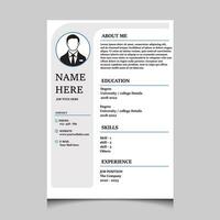 Infographic CV template. Classy employment interview minimalist sample simple applications resume creative vector illustration design. professional corporate curriculum vitae