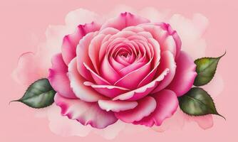 Pink rose petals set on pink background photo