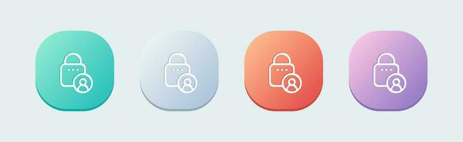 Access line icon in flat design style. Protection signs vector illustration.