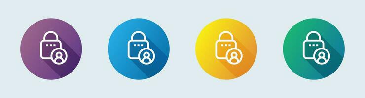 Access line icon in flat design style. Protection signs vector illustration.