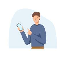 Man with phone vector