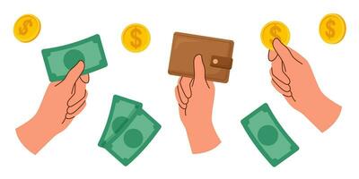 Money in the hands vector