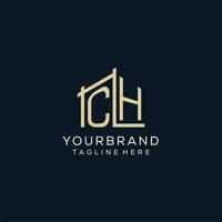 Initial CH logo, clean and modern architectural and construction logo design vector