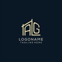 Initial AG logo, clean and modern architectural and construction logo design vector