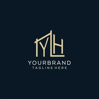Initial YH logo, clean and modern architectural and construction logo design vector