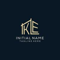 Initial KE logo, clean and modern architectural and construction logo design vector
