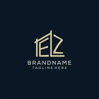 Initial EZ logo, clean and modern architectural and construction logo design vector