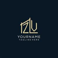 Initial ZV logo, clean and modern architectural and construction logo design vector