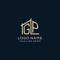 Initial GP logo, clean and modern architectural and construction logo design vector