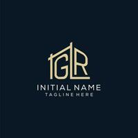 Initial GR logo, clean and modern architectural and construction logo design vector