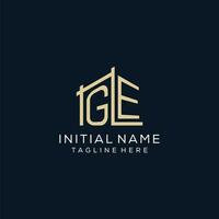 Initial GE logo, clean and modern architectural and construction logo design vector