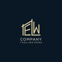 Initial EW logo, clean and modern architectural and construction logo design vector