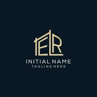 Initial ER logo, clean and modern architectural and construction logo design vector