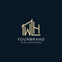 Initial WH logo, clean and modern architectural and construction logo design vector
