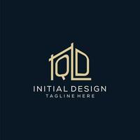Initial QD logo, clean and modern architectural and construction logo design vector