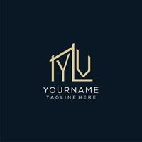 Initial YV logo, clean and modern architectural and construction logo design vector