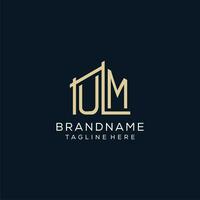 Initial UM logo, clean and modern architectural and construction logo design vector