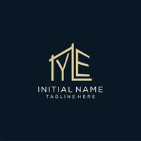 Initial YE logo, clean and modern architectural and construction logo design vector