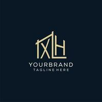 Initial XH logo, clean and modern architectural and construction logo design vector