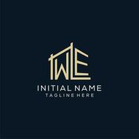 Initial WE logo, clean and modern architectural and construction logo design vector