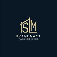 Initial SM logo, clean and modern architectural and construction logo design vector