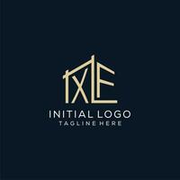Initial XF logo, clean and modern architectural and construction logo design vector
