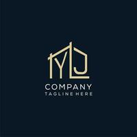 Initial YJ logo, clean and modern architectural and construction logo design vector