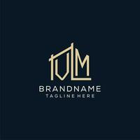 Initial VM logo, clean and modern architectural and construction logo design vector