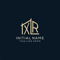 Initial XR logo, clean and modern architectural and construction logo design vector