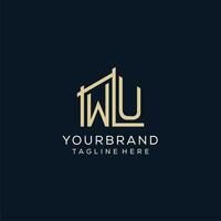 Initial WU logo, clean and modern architectural and construction logo design vector