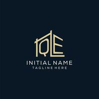 Initial QE logo, clean and modern architectural and construction logo design vector