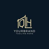Initial QH logo, clean and modern architectural and construction logo design vector