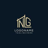 Initial NG logo, clean and modern architectural and construction logo design vector