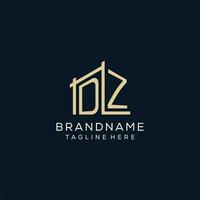 Initial DZ logo, clean and modern architectural and construction logo design vector