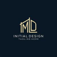 Initial MD logo, clean and modern architectural and construction logo design vector