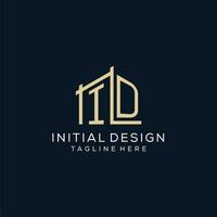 Initial ID logo, clean and modern architectural and construction logo design vector
