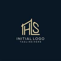 Initial HS logo, clean and modern architectural and construction logo design vector
