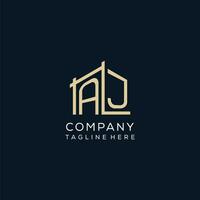 Initial AJ logo, clean and modern architectural and construction logo design vector