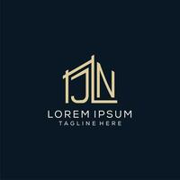 Initial JN logo, clean and modern architectural and construction logo design vector